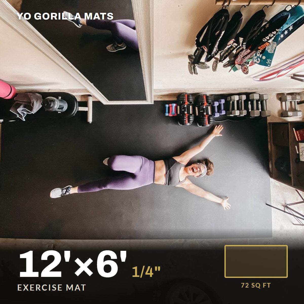 Yo Gorilla Mats 12' x 6' exercise mat, 1/4" thick