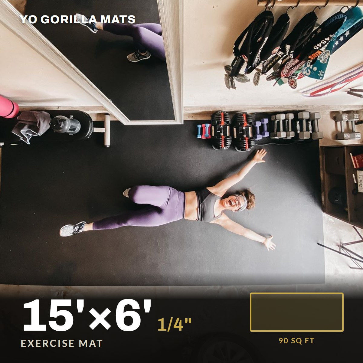 Yo Gorilla Mats 15' x 6' exercise mat, 1/4" thick
