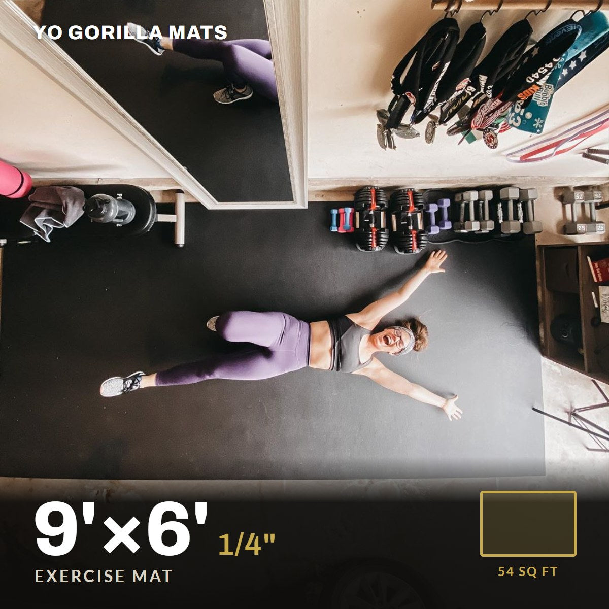Yo Gorilla Mats 9' x 6' exercise mat, 1/4" thick