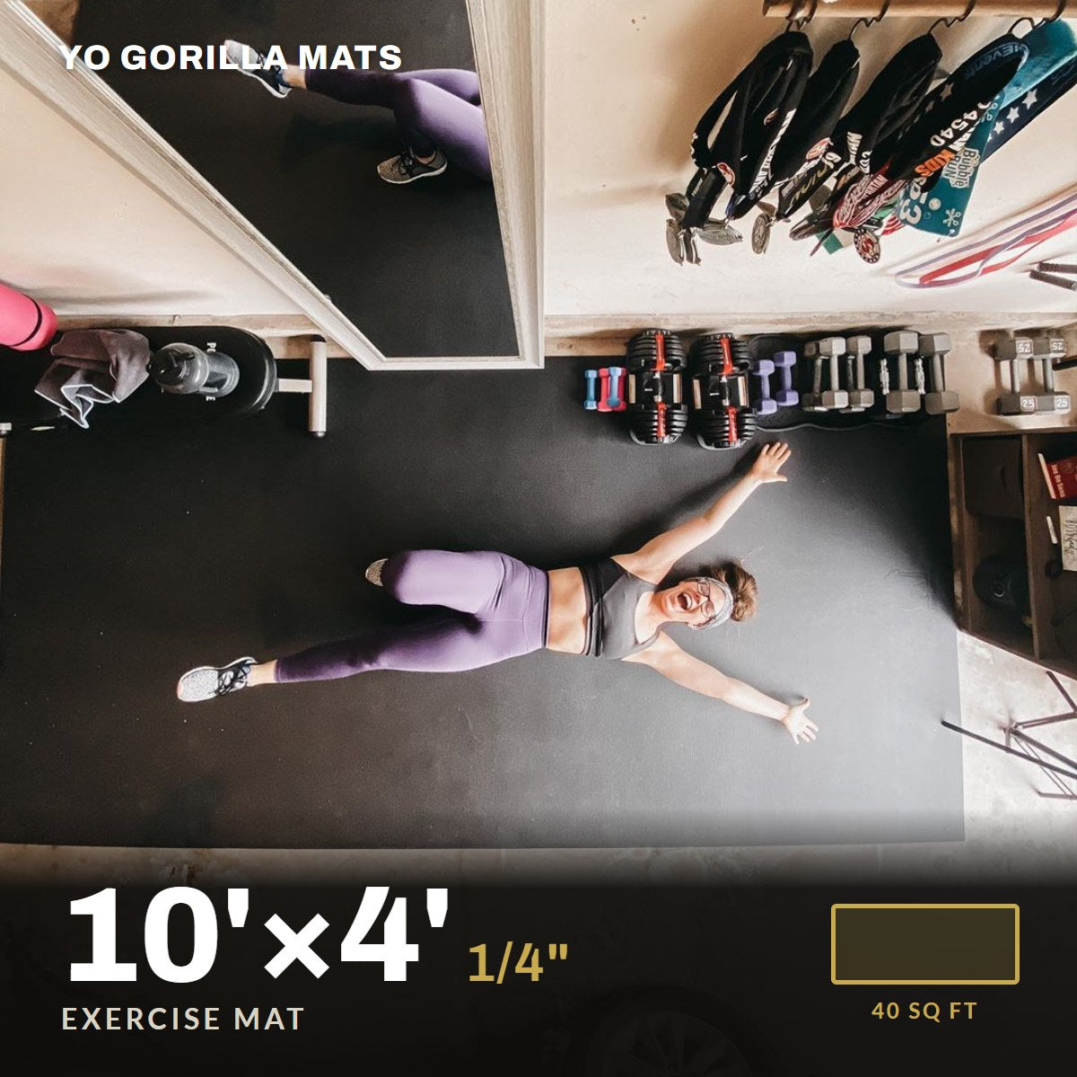 Yo Gorilla Mats 10' x 4' exercise mat, 1/4" thick