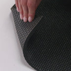 The patterned underside that keeps the yoga mat from sliding